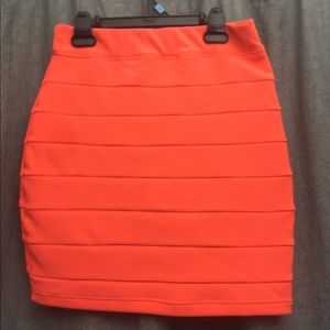 Orange mini skirt
